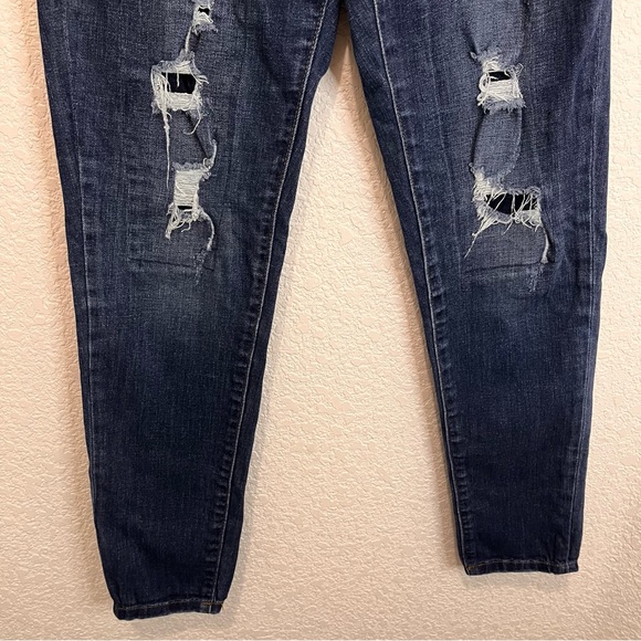 Kancan Mid Rise Super Skinny Jeans Dark Wash Distressed Womens Size 5/26 - Picture 6 of 10